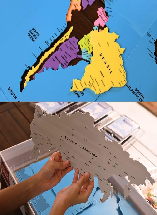 Zephyr World Map Puzzle with 181 Pieces | Includes 6 Palm Books, 6 Political Maps, 12 Activity Sheets & Robust Storage Box | Educational Toy & Learning Aid for Boys and Girls Age 3+ - Image 5